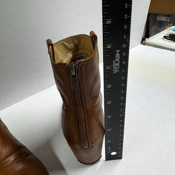 Frye Leather Carson Wedge Bootie size 9.5 Cognac - Picture 4 of 8